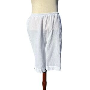 The‎ Gauzeway Wms White Cotton Gauze Capri Pants Size 3 XXL Vacation Islandwear